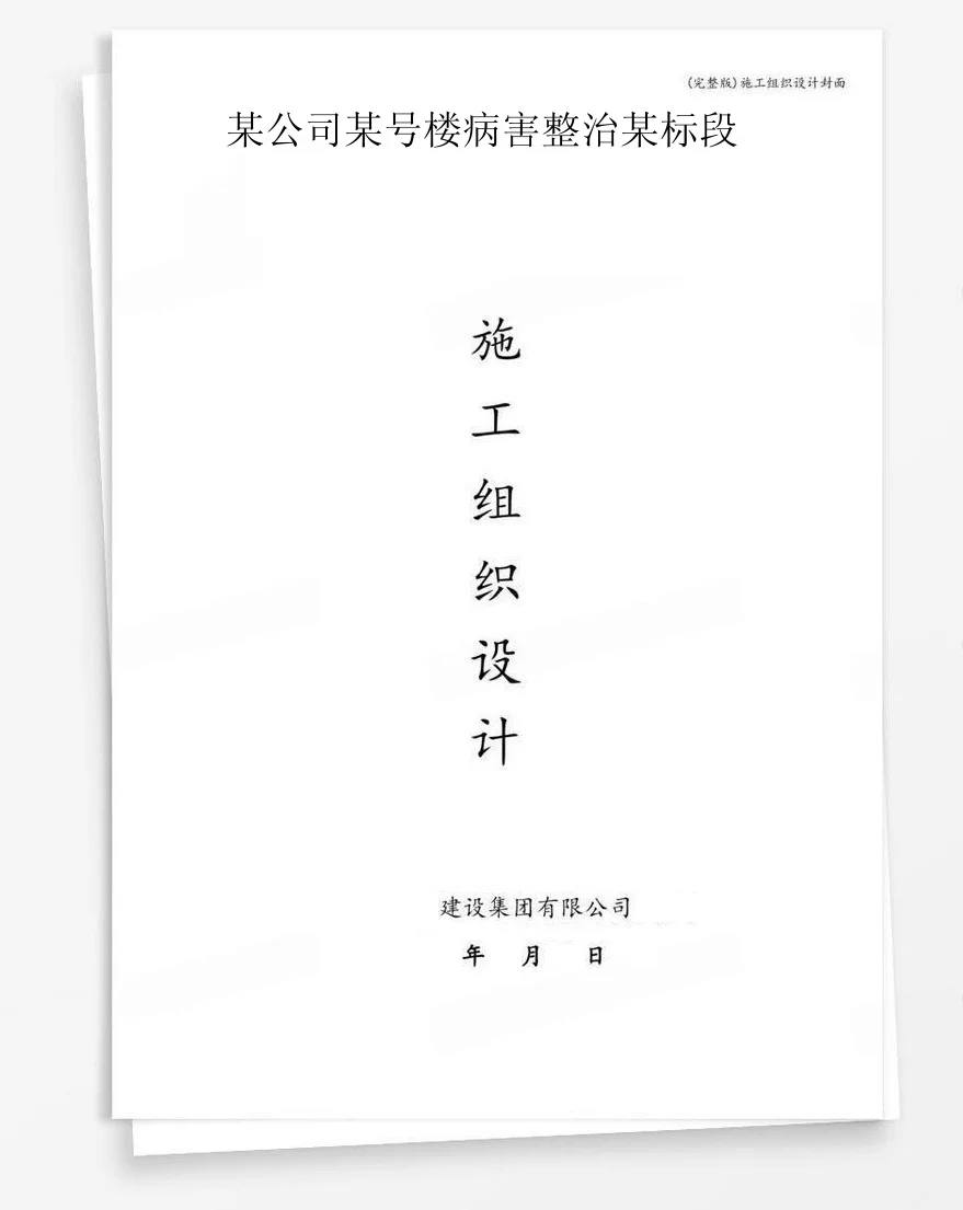 某公司某号楼病害整治某标段 封面